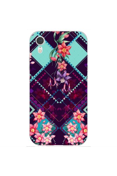 Other Apple iPhone Xr Checkered flowers Transparent Silicone TPU Θήκη