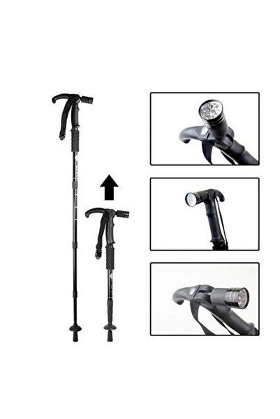 Home Boya Göre Ayarlı Işıklı Yürüyüş Bastonu LED Güçlü Aydınlatmalı Ergonomik...