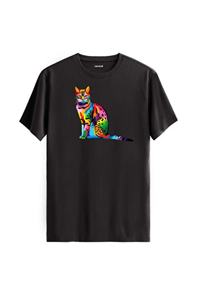 Colermi Colorful Milo Cat Printed T-Shirt