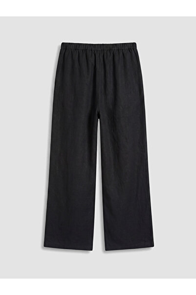 LC Waikiki Peak New Season Elastic Waist Linen Blend Women's Trousers