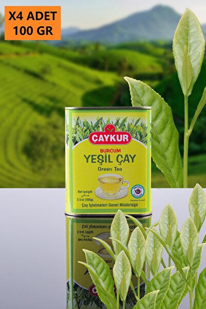 Çaykur BURCUM YEŞİLÇAY 100 GR X 4 ADET TENEKE KUTU DOĞAL BERGAMOT AROMALI EAR...