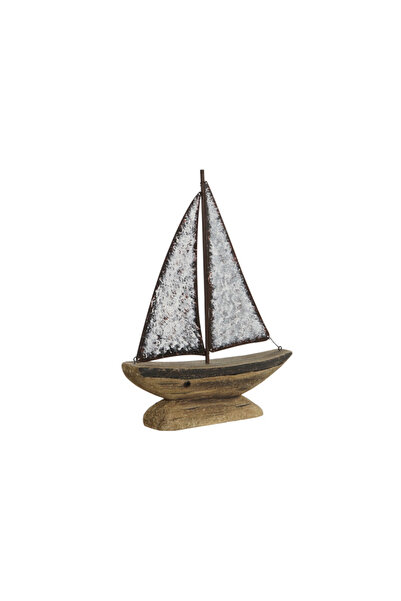 DecoDepot Boat decoration, wood/metal, 26x6x34 cm