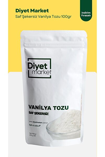 DİYET MARKET 100 Gr Saf Şekersiz Vanilya Tozu - Katkısız & Doğal