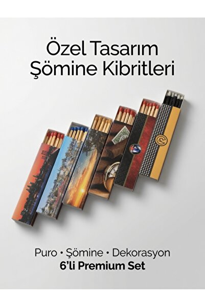 House 6’lı Özel Tasarım Puro Şömine Kibritleri Premium Set - Puro, Şömine ve ...