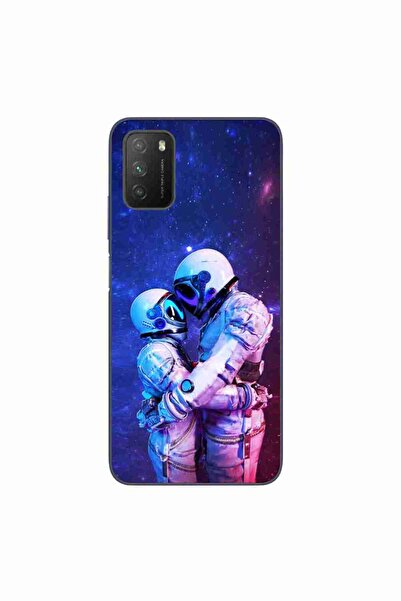 OEM Case compatible with Xiaomi Poco M3 Silicon Gel Tpu Model Astronauts Couple
