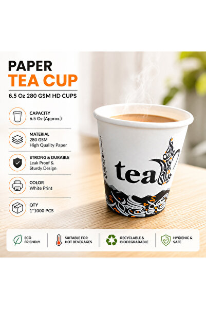 TEA PAPER CUPS 6.5 Oz HD 280 GSM