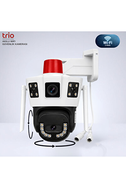 VOREX Trio TR-WX259 Wifi Dış Mekan Güvenlik Kamerası 3 Görüntü Çift Lens PTZ ...