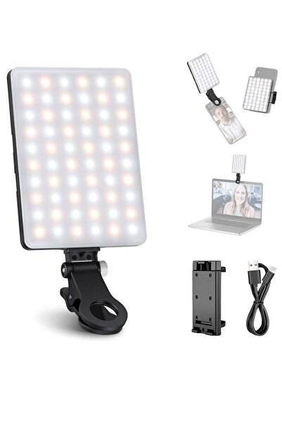 Ecares ®   ضوء سيلفي، 60 مصباح LED، قابل لإعادة الشحن، مشبك قابل للإزالة، 3 أ...