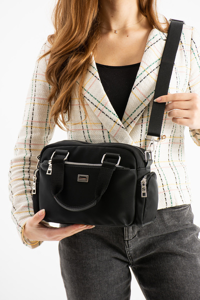 Sanmorris Ss 1422 Dámska taška cez rameno Kabelka Crossbody SATIN BLACK SATIN...