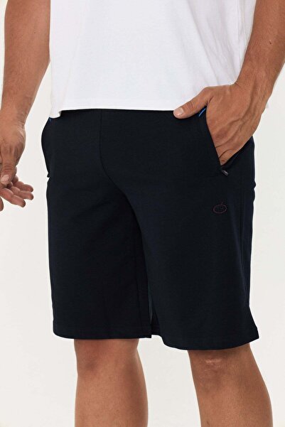 TRENDHİLL Pantaloni scurți pentru bărbați, din bumbac, cu detalii brodate, bl...
