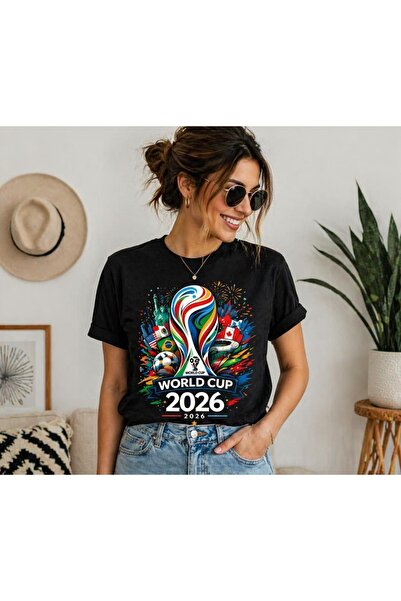 AEMİ Tricou unisex cu imprimeu Cupa Mondială FIFA 2026, supradimensionat, cu ...