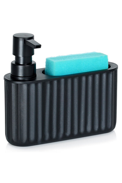 Vilde Dozator de detergent de vase cu recipient pentru burete negru 400 ml