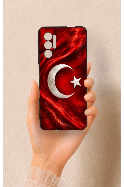 Vip Case Tecno Pova 3 Compatible Turkish Flag Patterned Silicone Case