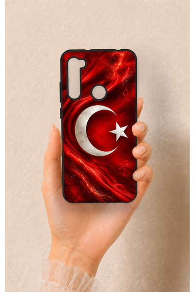 Vip Case حافظة سيليكون متوافقة مع هاتف Redmi Note 8 بنمط العلم التركي