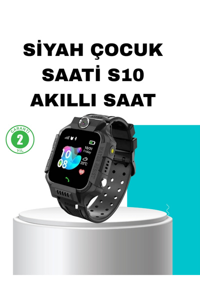 ARMÜZ ساعة S10 الذكية للأطفال باللون الأسود مع ميزات تتبع الموقع والسلامة