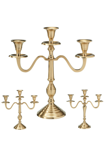 Orion Candelabru auriu cu 3 brațe, 30 cm