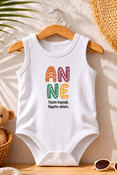 Pamuk Saray Mother Printed Baby Bodysuit Undershirt 100% Cotton