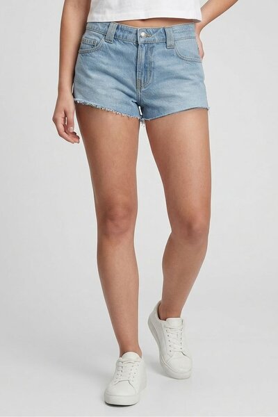 Don't Call Me Jennyfer Women Washed Denim Shorts, Light Blue