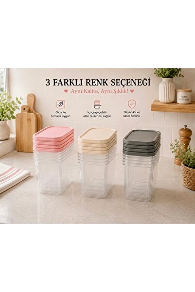 Aşkana 4-Piece Storage Container Set, (4X2Lt), Total 4 Liter Capacity Food Co...