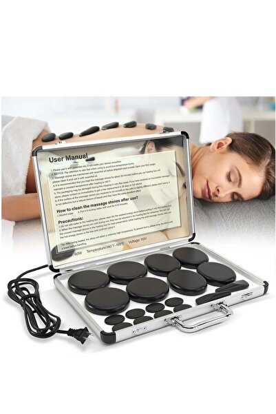 Arabest 18-Piece Hot Stones Massage Set, Basalt Stones with Heater Kit, Porta...