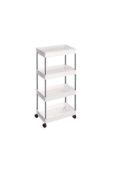 OEM Raft organizator cu roți și 4 polițe, 86 cm, alb