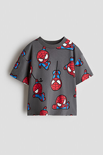 H&M Baskılı Oversize Tişört