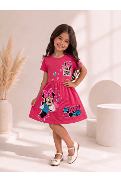 KİDSPİTİRCİK ROCHIE ROZ IMPRIMATA PENTRU FATA, 100% BUMBAC, DIN BUMBAC PIEPTANAT