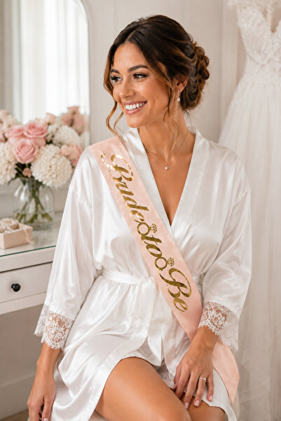 Happyland Bride To Be Gold (Altın) Yazılı Pembe Kuşak, Gelin Partisi ve Bekarlığa Veda Partisi Aksesuarları, Nişan Kına Düğün Gelin Kuşağı