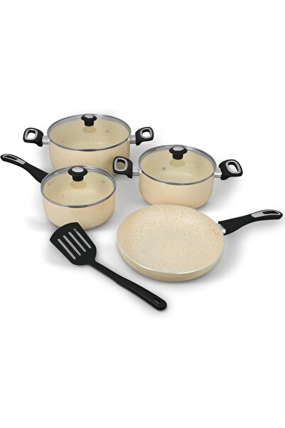 IMPEX Cookware Set, made of aluminum in Granite Gray, non-stick and heat-resi...