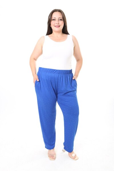 XL Modam Xlmodam Women's Lycra Viscose Silver-Foliated Plus Size Pants