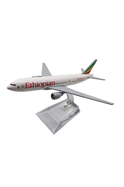 OEM Model de avion Air Ethiopian Boeing B777, metal, 16 cm, scară 1:400