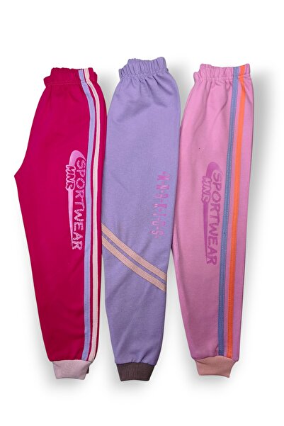Minik Motion Girl's Striped Sweatpants Set of 3