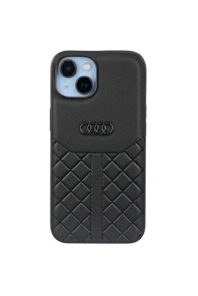 Audi Husă din piele naturală pentru iPhone 14 6.1 ", neagră, rigidă, AU-TPUPP...