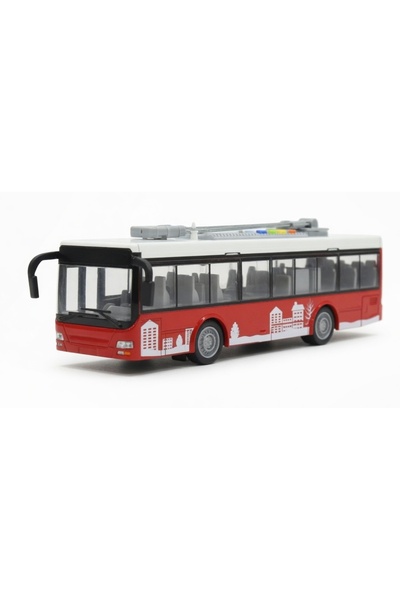 Avaleea Autobuz Rosu cu Lumini Stralucitoare si Sunete Realiste, Jucarie Inte...