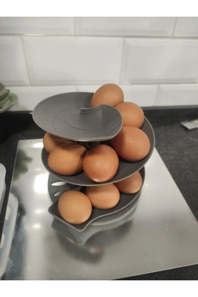 ALPİN 3-Tier Pla Organic Natural Egg Stand - Eco-Friendly Handmade Egg Holder