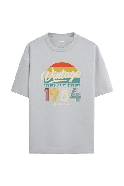 Colermi 1984 Nostalgia Oversized T-Shirt - Retro Sunset Nature Silhouette Design