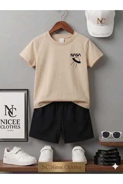 NC Nicee Clothes تي شيرت صيفي للأطفال قصير الأكمام للجنسين (طباعة إيموجي أسود...