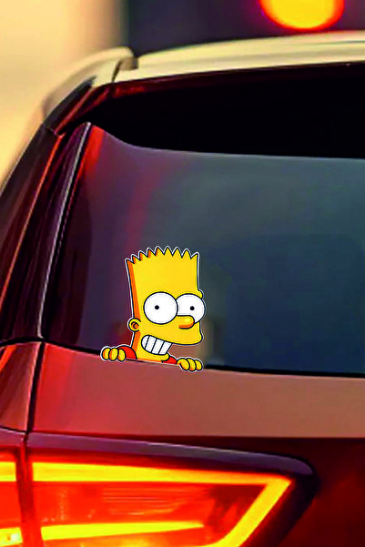 ESLEM Bart Simpson Car Window Sticker 2 Pieces Side View Rear View Cartoon Au...