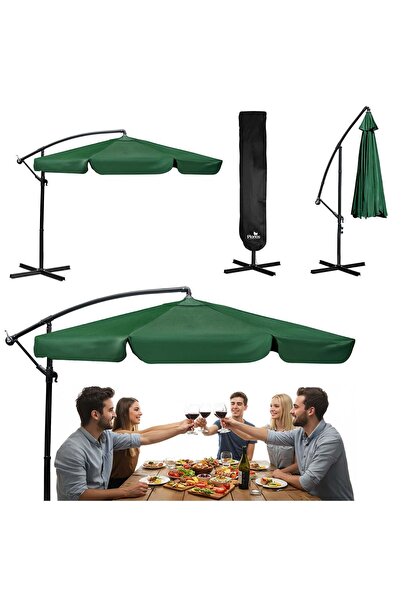 Plonos Umbrelă de grădină pliabilă, 6 secțiuni, 350 cm, cu husă, PL-880