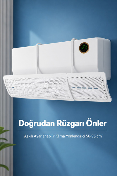 DUHALINE Askılı Ayarlanabilir Klima Hava Yönlendirici 56-95 cm Rüzgar Önleyic...