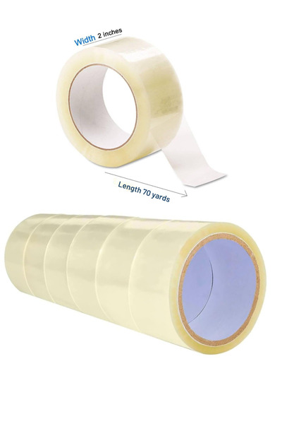AMSUA Clear Packing Tape 2 Inch x 70 Yard, Heavy Duty Shipping & Packaging Ta...