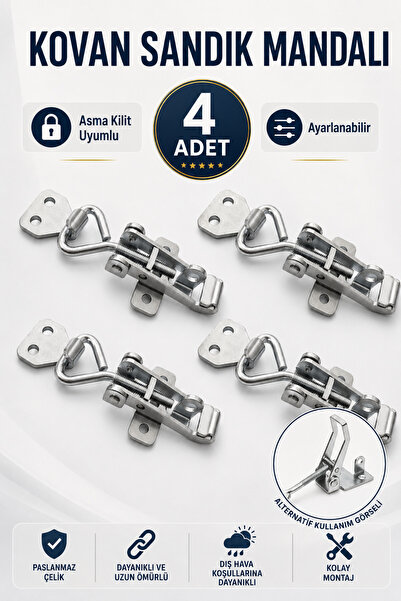 Badem10 (4 Adet) Askılı Ayarlanabilir Arı Yuvası Kilidi Asma Kilit Uyumlu San...