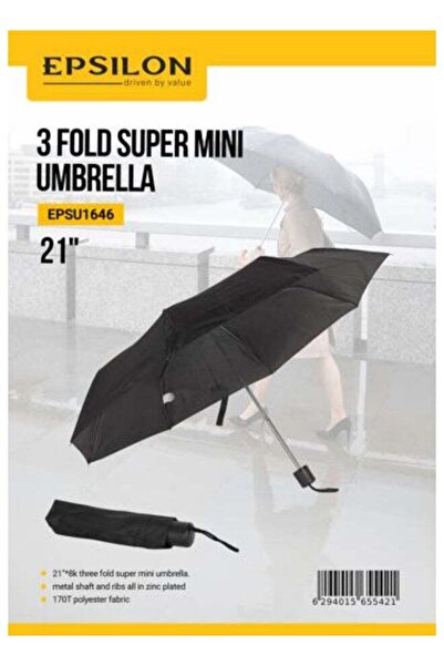 EPSİLON 3 Fold Super Mini Umbrella EPSU1646, 21 Inch Compact Travel Umbrella,...