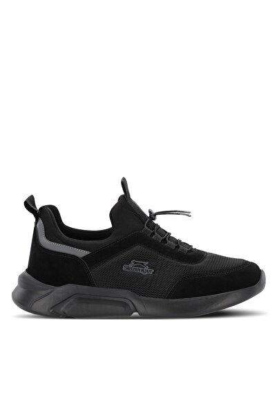 Slazenger حذاء رياضي كاجوال مريح برباط أسود للرجال باللون الأسود