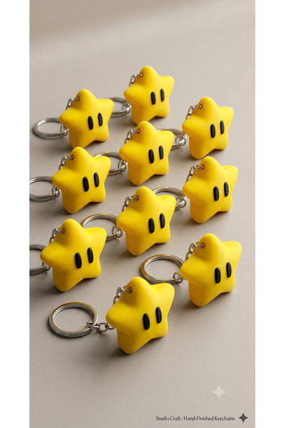 HibraPrint Super Mario Yıldız Anahtarlık Premium Kalite Figürlü Anahtarlık & ...