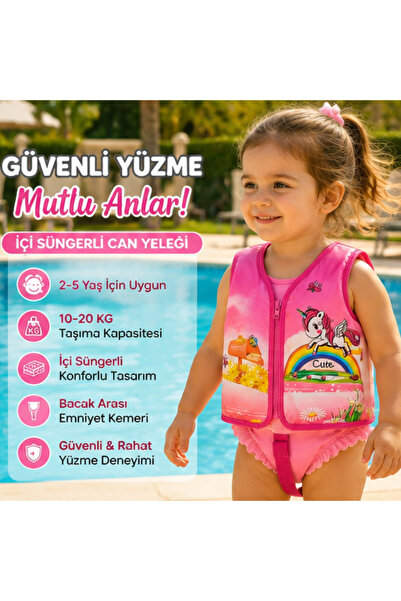 LRS STORE Çocuk Can Yeleği 2-5 yaş | Sünger Dolgulu Yüzme Yeleği | Ayarlanabi...