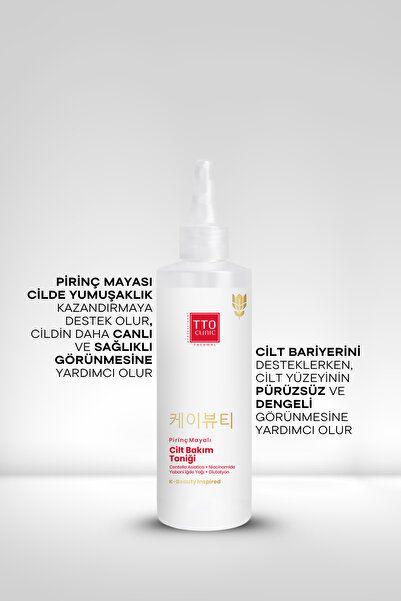 TTO Clinic Kore Serisi Cilt Bakım Toniği – Pirinç Mayalı & Niacinamide Destekli