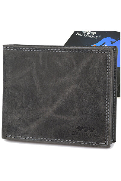 Beltimore Portofel bărbătesc din piele vintage orizontal clasic negru RFiD S51