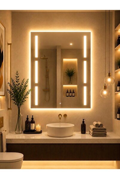 DKN Mirror Matrix Line LED’li Banyo Aynası - Dokunmatik Sensörlü Işıklı Ayna ...