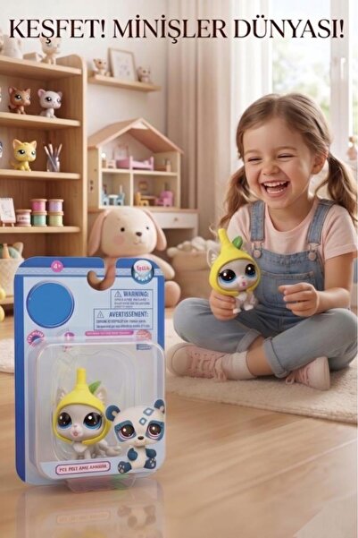 Tıfıl Toys 3 Parça Minişler Pet Shop Işıklı Toplu Kutulu Tekli Oyuncak Figürü...